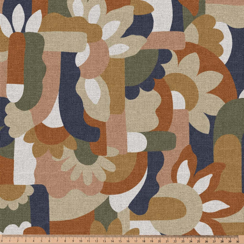 Printed Half Panama NAIVE Blue / Camel